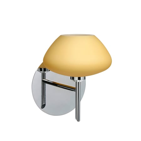 Besa Lighting Peri Mini Sconce, Vanilla Matte, Chrome Finish, 1x40W Halogen 1SW-5410VM-CR